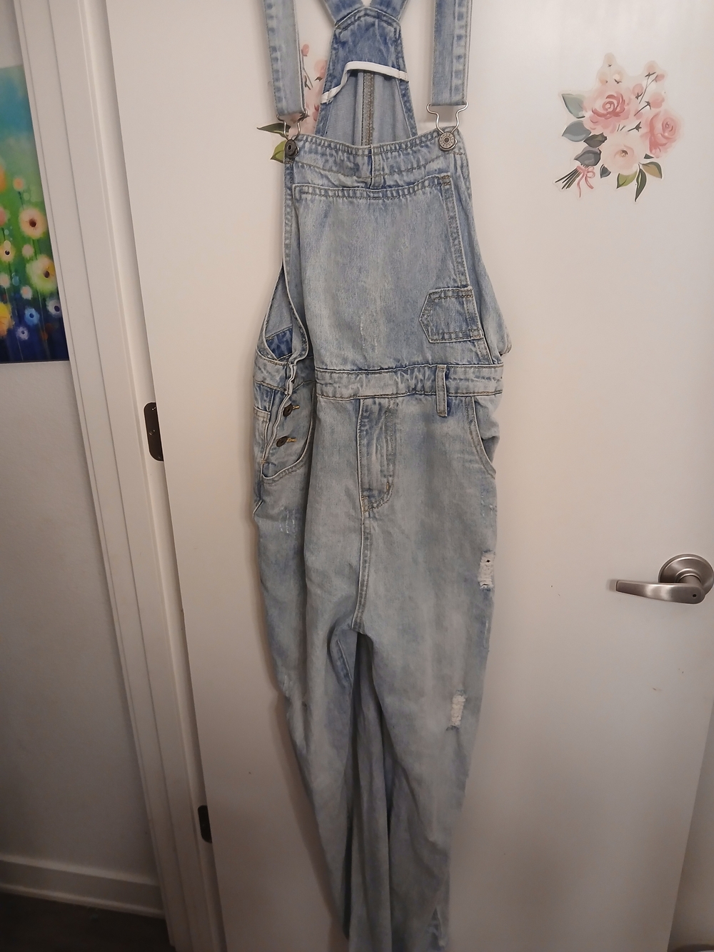 Light Wash Denim Overalls for Women - Casual Relaxed Fit